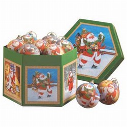 Christmas Shop: 1-Dozen Santa Ball Ornaments - PPM35764